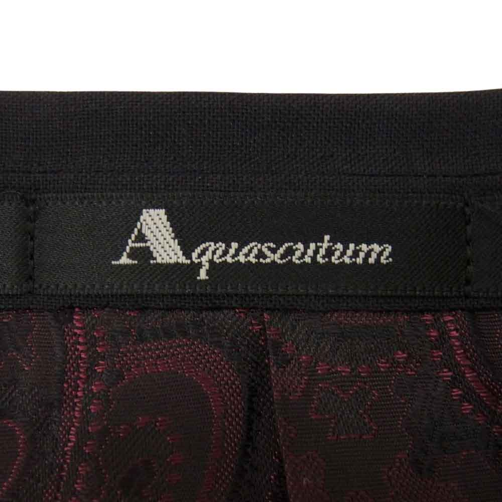 Aquascutum アクアスキュータム モヘヤ混 ダブル ジャケット ペイズリー 赤系 半裏仕様 ネイビー系 94AB4【極上美品】【中古】