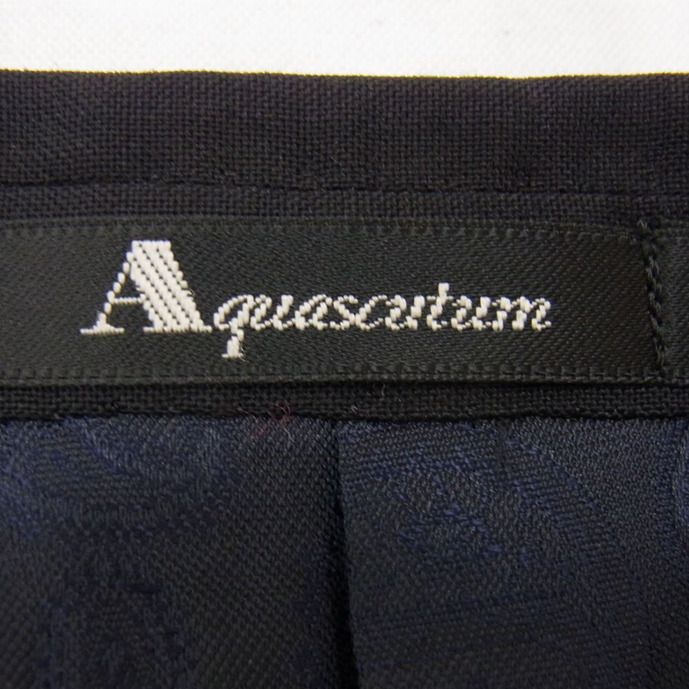 Aquascutum アクアスキュータム モヘヤ混 ダブル ジャケット ペイズリー半裏仕様 ネイビー系 94AB4【極上美品】【中古】