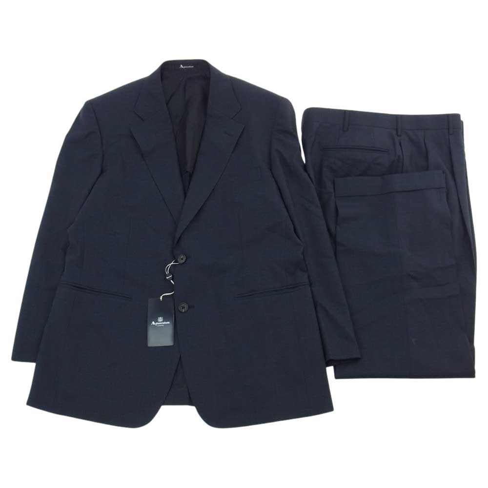 Aquascutum アクアスキュータム ウール シングル 2つボタン スーツ セットアップ ダークネイビー系【極上美品】【中古】