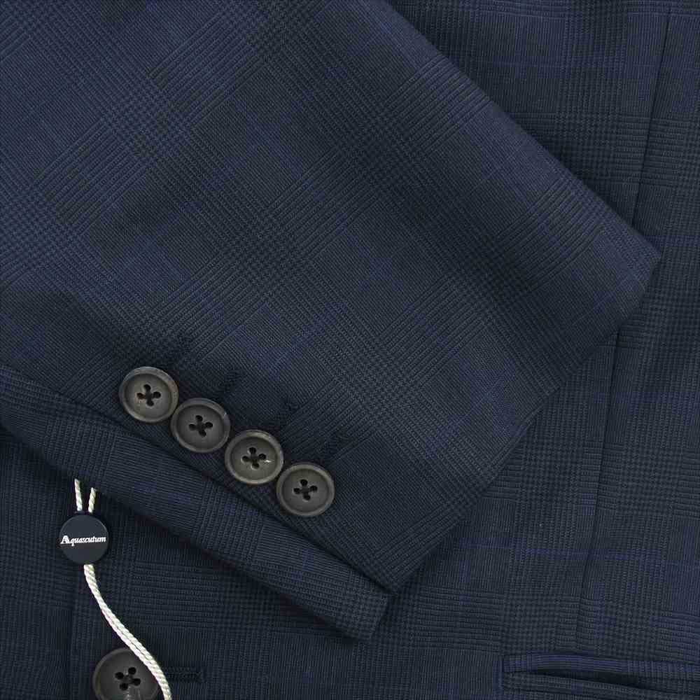 Aquascutum アクアスキュータム ウール シングル 2つボタン スーツ セットアップ ダークネイビー系【極上美品】【中古】
