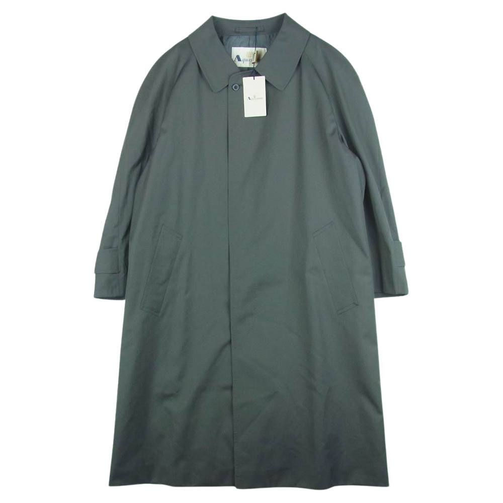 Aquascutum アクアスキュータム シルク混ウール ステンカラー コート 日本製 グレー系 サイズ表記無し【極上美品】【中古】