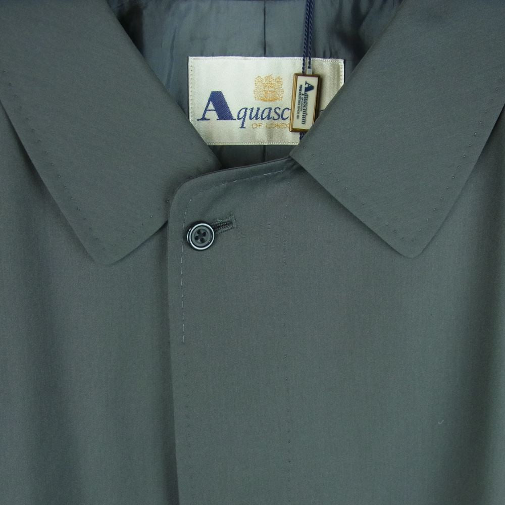 Aquascutum アクアスキュータム シルク混ウール ステンカラー コート 日本製 グレー系 サイズ表記無し【極上美品】【中古】