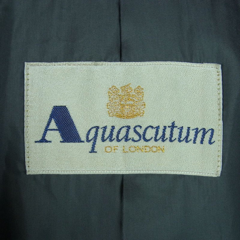 Aquascutum アクアスキュータム シルク混ウール ステンカラー コート 日本製 グレー系 サイズ表記無し【極上美品】【中古】