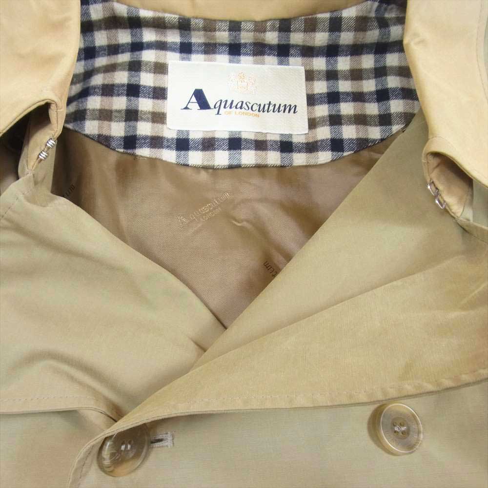 Aquascutum アクアスキュータム 英国製 撥水 ハーフ コート ベージュ系 40【中古】