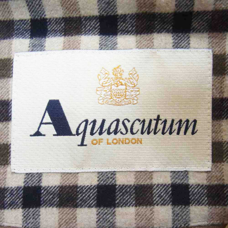 Aquascutum アクアスキュータム 英国製 撥水 ハーフ コート ベージュ系 40【中古】