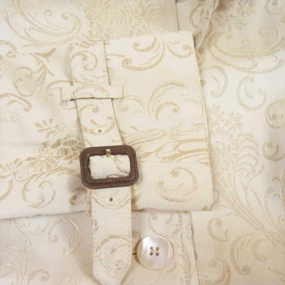 Aquascutum アクアスキュータム 英国製 ジャガードコットン シングル トレンチコート オフホワイト系 ベージュ系 8【美品】【中古】