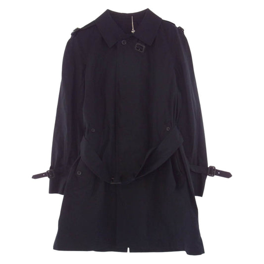 Aquascutum アクアスキュータム 撥水 コットン シングル トレンチ コート ネイビー系 34【美品】【中古】