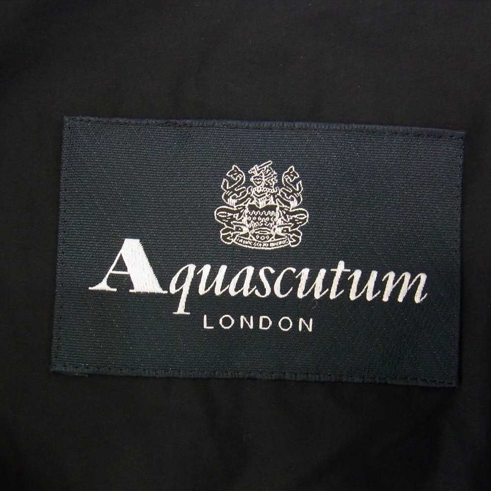 Aquascutum アクアスキュータム 撥水 コットン シングル トレンチ コート ネイビー系 34【美品】【中古】