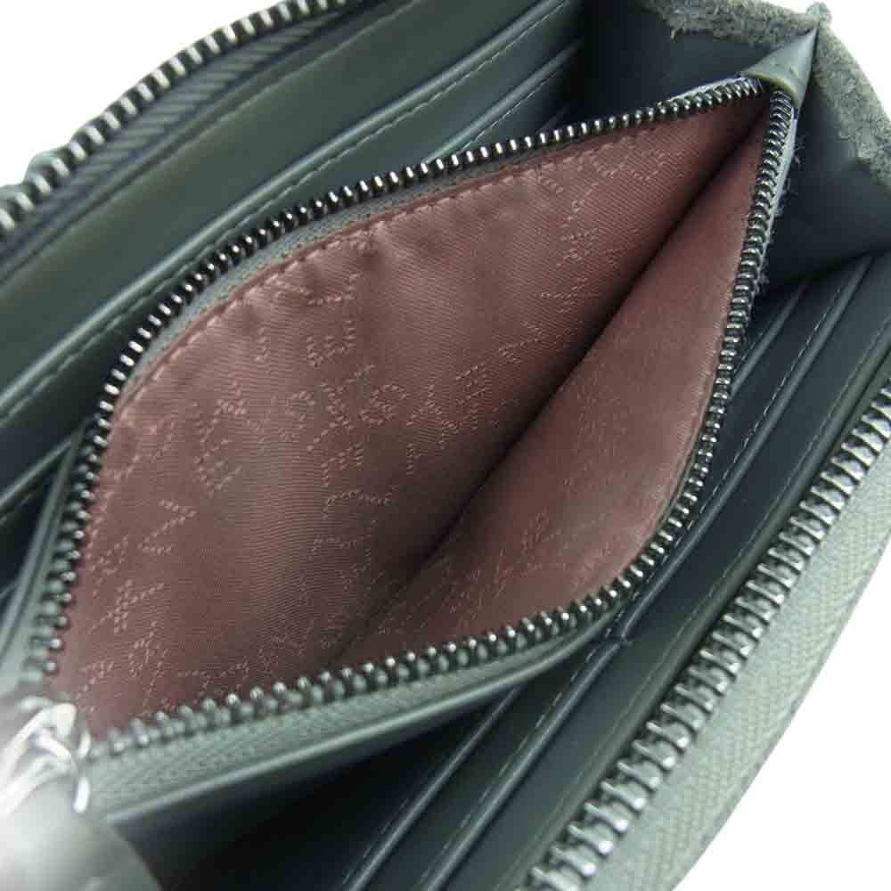 Stella McCartney ステラマッカートニー FALABELLA ファラベラ スエード チェーン ラウンドジップ 財布 ウォレット グレー系【中古】