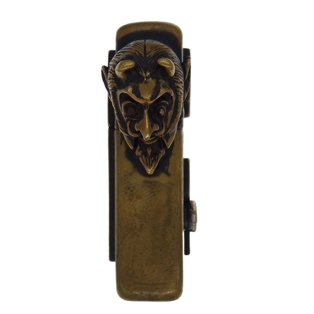 GALCIA ガルシア ZIPPO ARMOR TYPE BRASS DEVIL CROSS DIAMOND ギャングスタービル アーマー ブラス ジッポ ライター ゴールド系【中古】