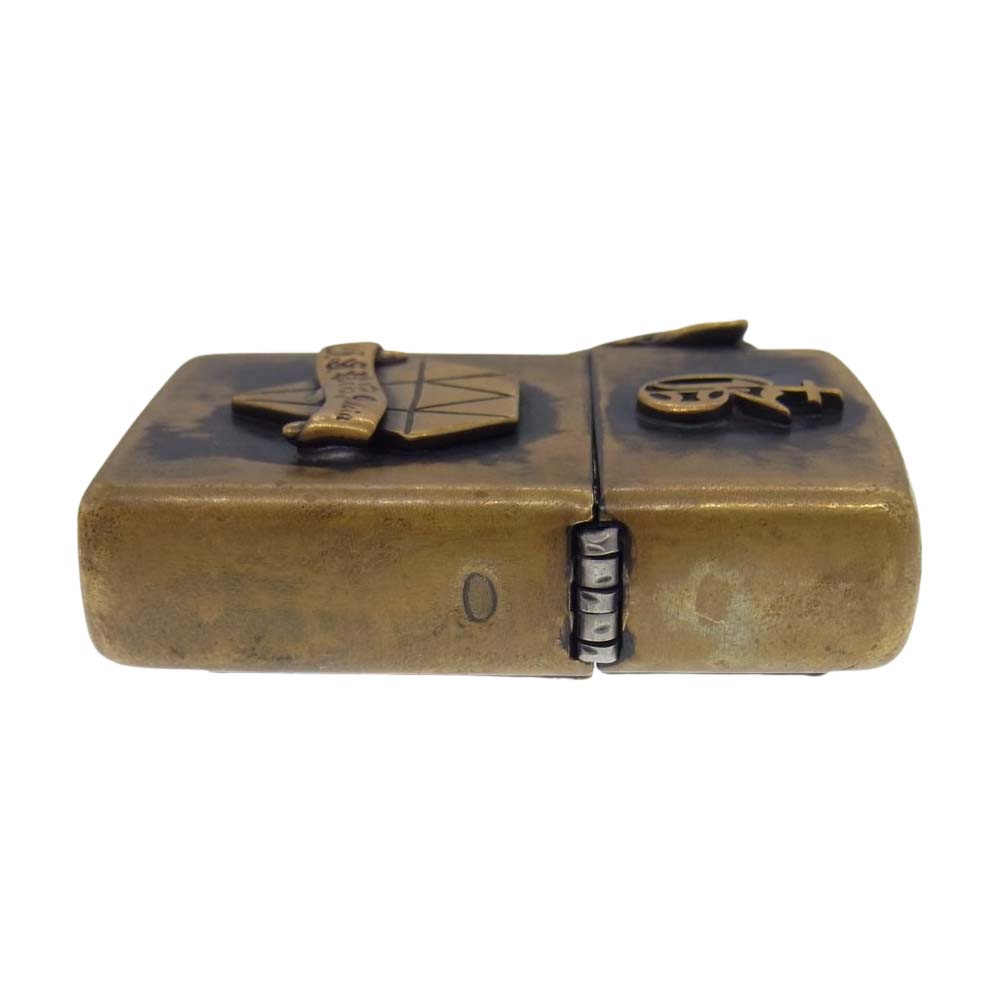 GALCIA ガルシア ZIPPO ARMOR TYPE BRASS DEVIL CROSS DIAMOND ギャングスタービル アーマー ブラス ジッポ ライター ゴールド系【中古】