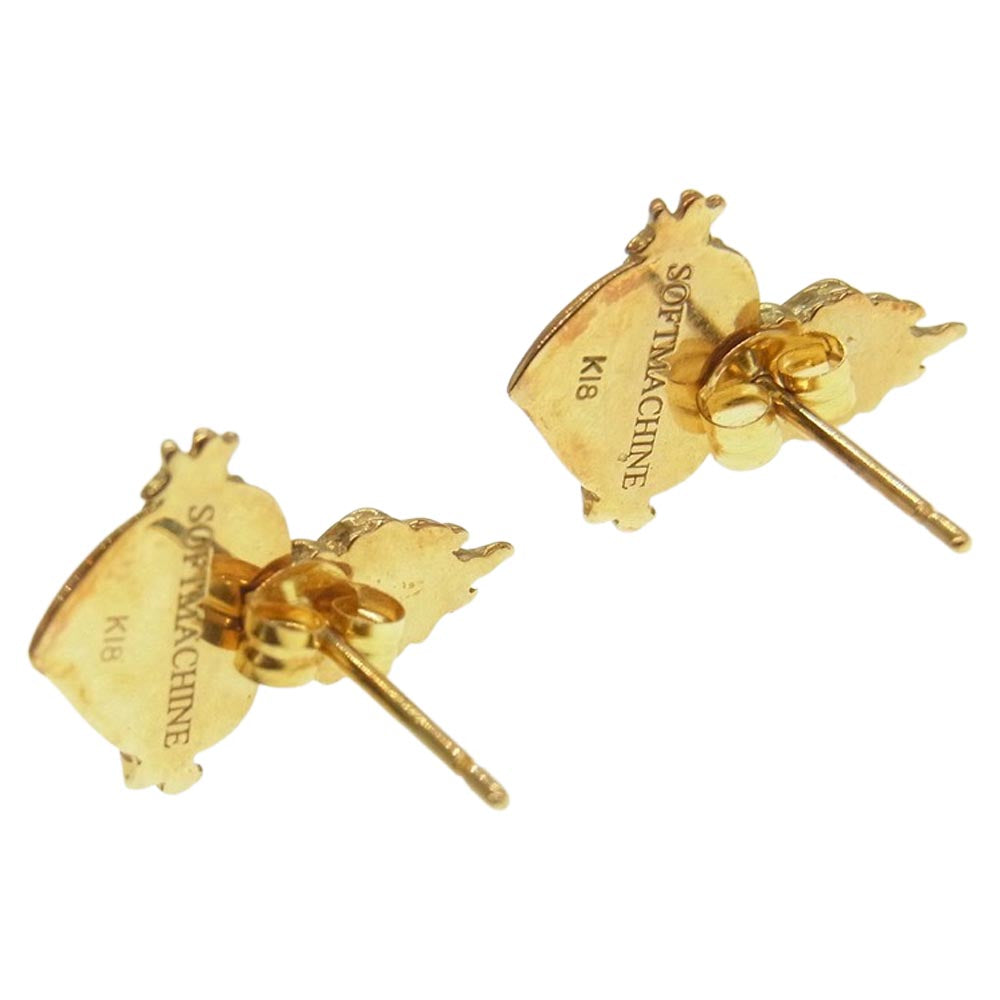 ソフトマシーン K18 EYE PIERCE 18K 金 ピアス 両耳2個セット ゴールド系【中古】