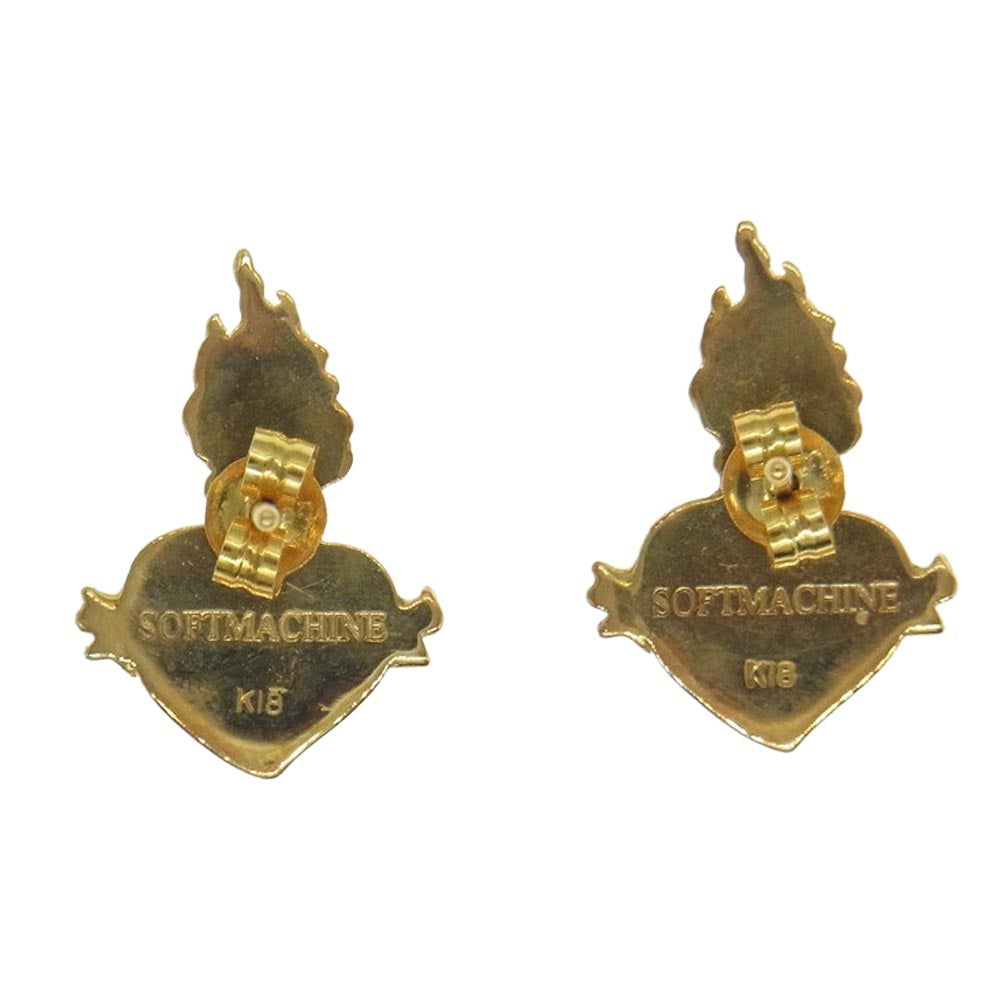 ソフトマシーン K18 EYE PIERCE 18K 金 ピアス 両耳2個セット ゴールド系【中古】
