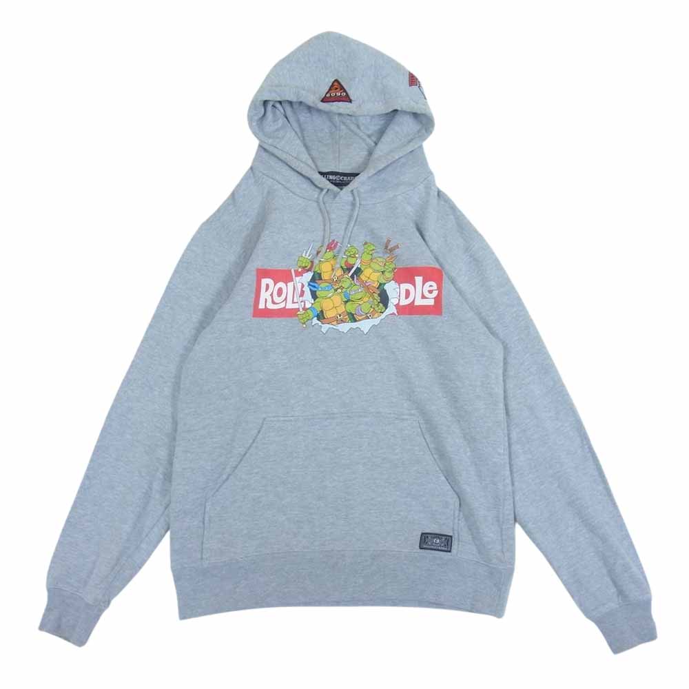 ローリングクレイドル × ミュータント タートルズ  コラボ フーディ スウェット パーカー グレー系 S【中古】