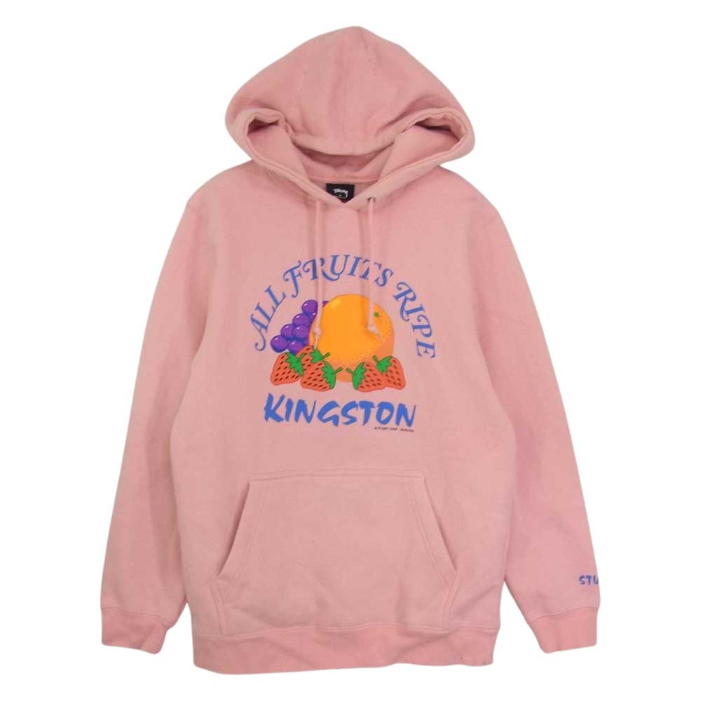 STUSSY ステューシー All Fruits Ripe Hood フーディ スウェット パーカー ピンク系 S【中古】