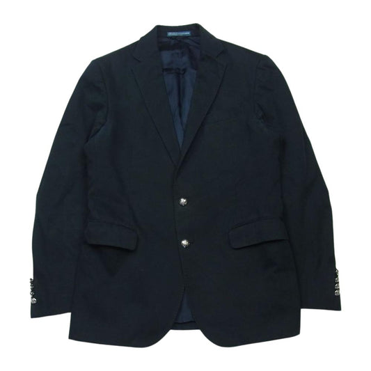 POLO RALPH LAUREN ポロ・ラルフローレン シルバーボタン テーラード ジャケット イタリア製 ダークネイビー系 S 38【中古】