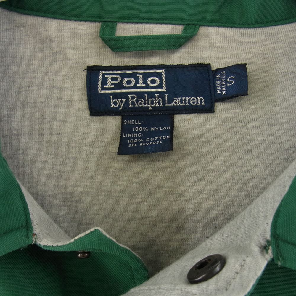 POLO RALPH LAUREN ポロ・ラルフローレン 90s ナイロン 裏地コットン コーチ ジャケット グリーン系 S【中古】
