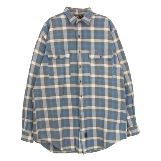RRL ダブルアールエル 90s 三ツ星 チェック 長袖 シャツ ブルー系 M【中古】