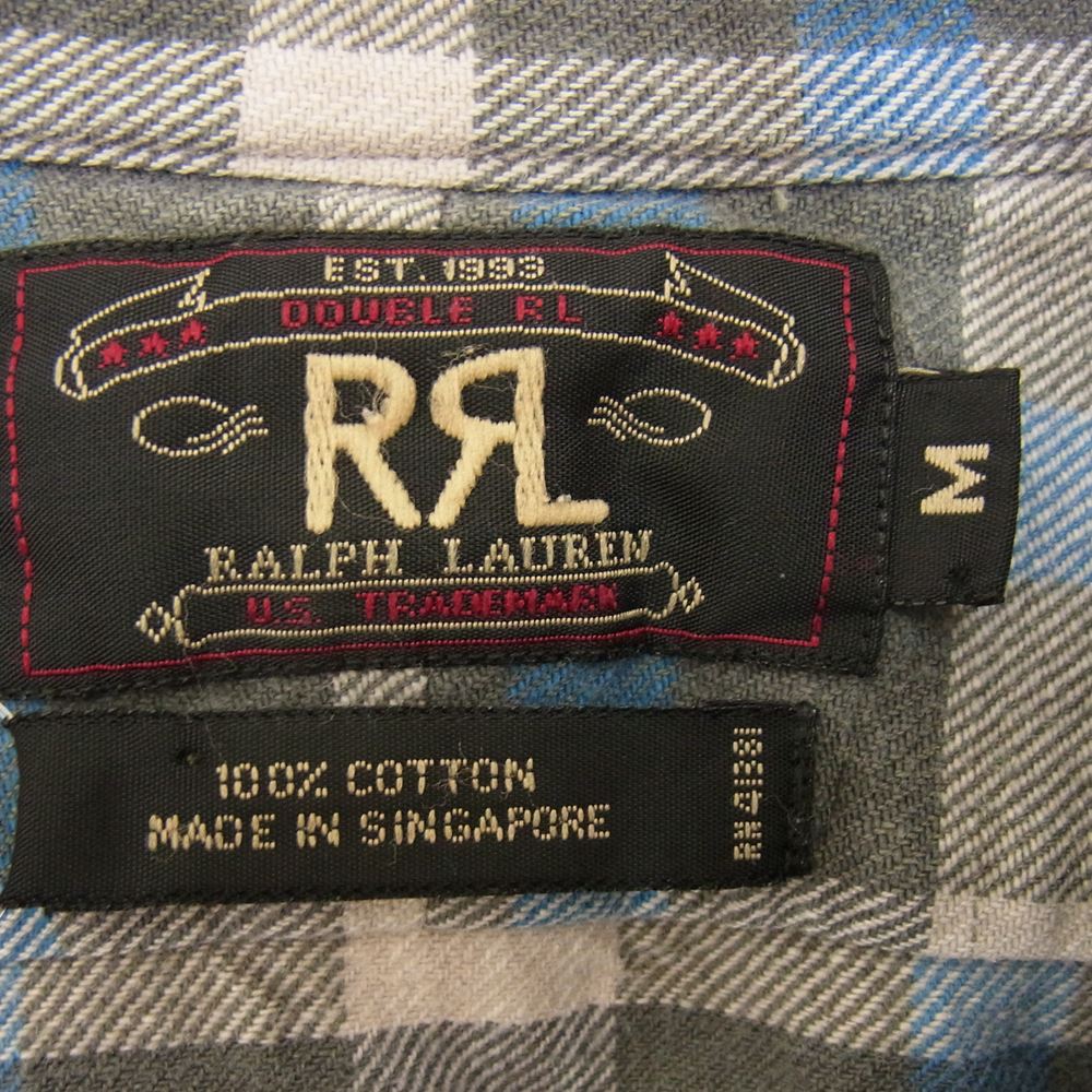 RRL ダブルアールエル 90s 三ツ星 チェック 長袖 シャツ ブルー系 M【中古】