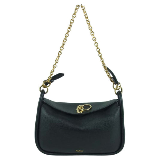 MULBERRY マルベリー HH5287 レザー チェーン ハンド ショルダー バッグ ブラック系【中古】