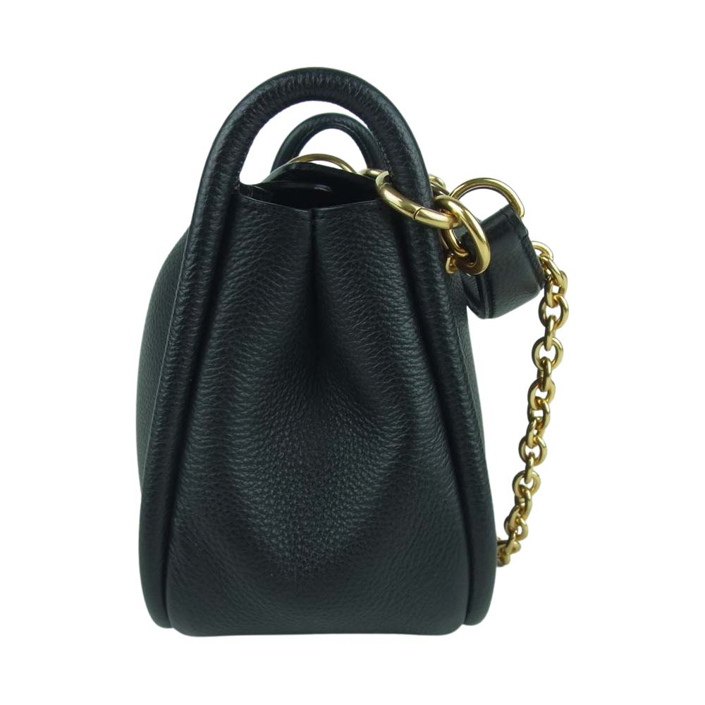 MULBERRY マルベリー HH5287 レザー チェーン ハンド ショルダー バッグ ブラック系【中古】