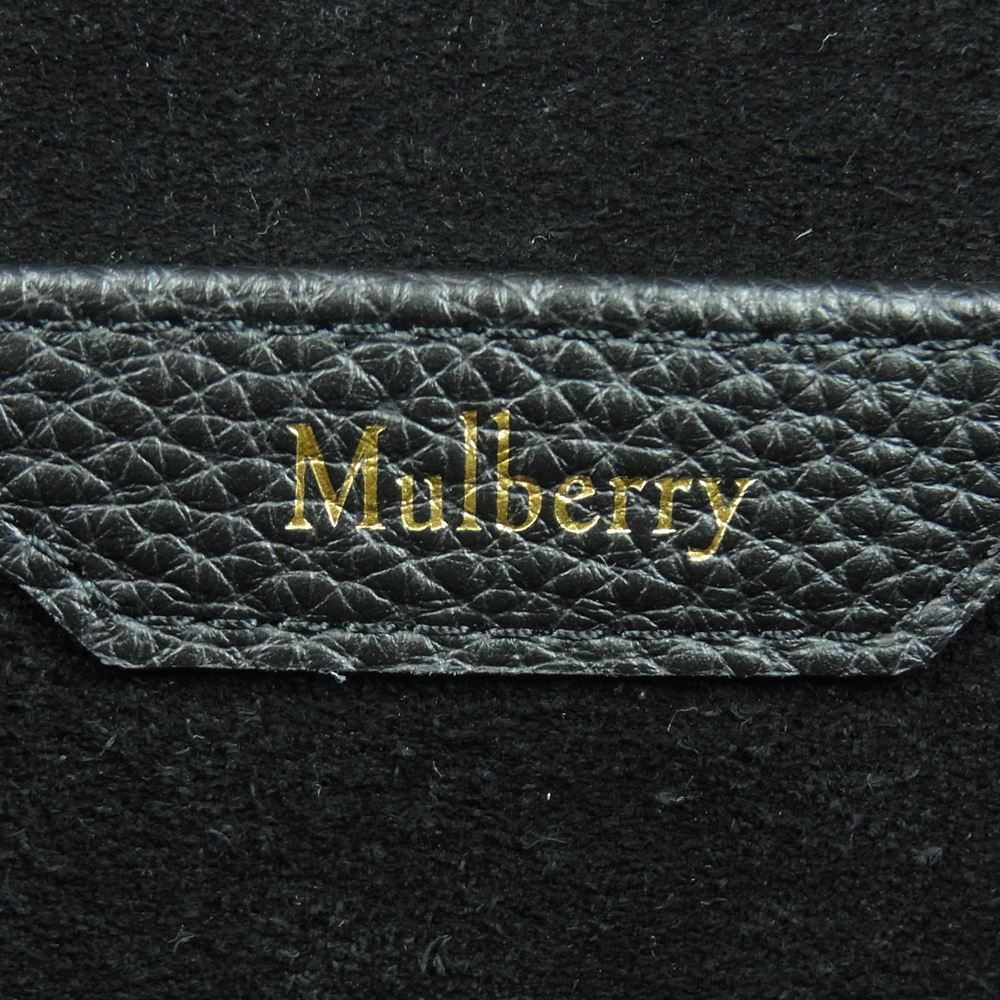 MULBERRY マルベリー HH5287 レザー チェーン ハンド ショルダー バッグ ブラック系【中古】