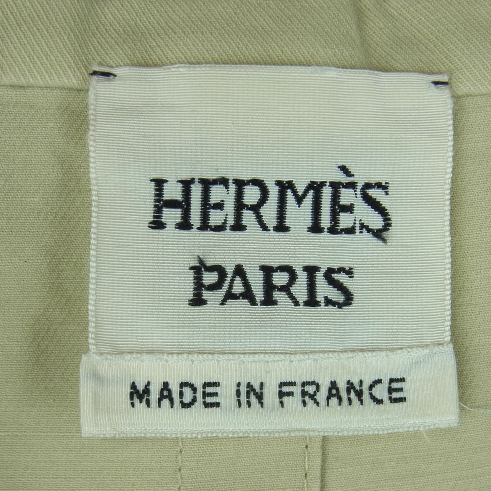 HERMES エルメス ゴルチエ期 コットン トレンチ コート フランス製 ベージュ系 36【中古】