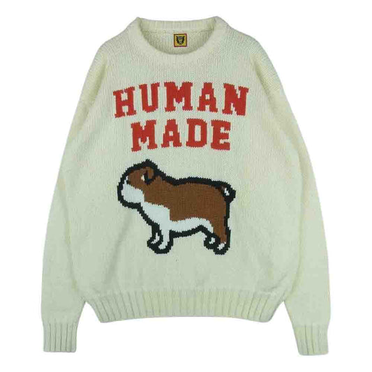 HUMAN MADE ヒューマンメイド 22SS COTTON KNIT SWEATSHIRT ニット セーター クリーム系 S【極上美品】【中古】