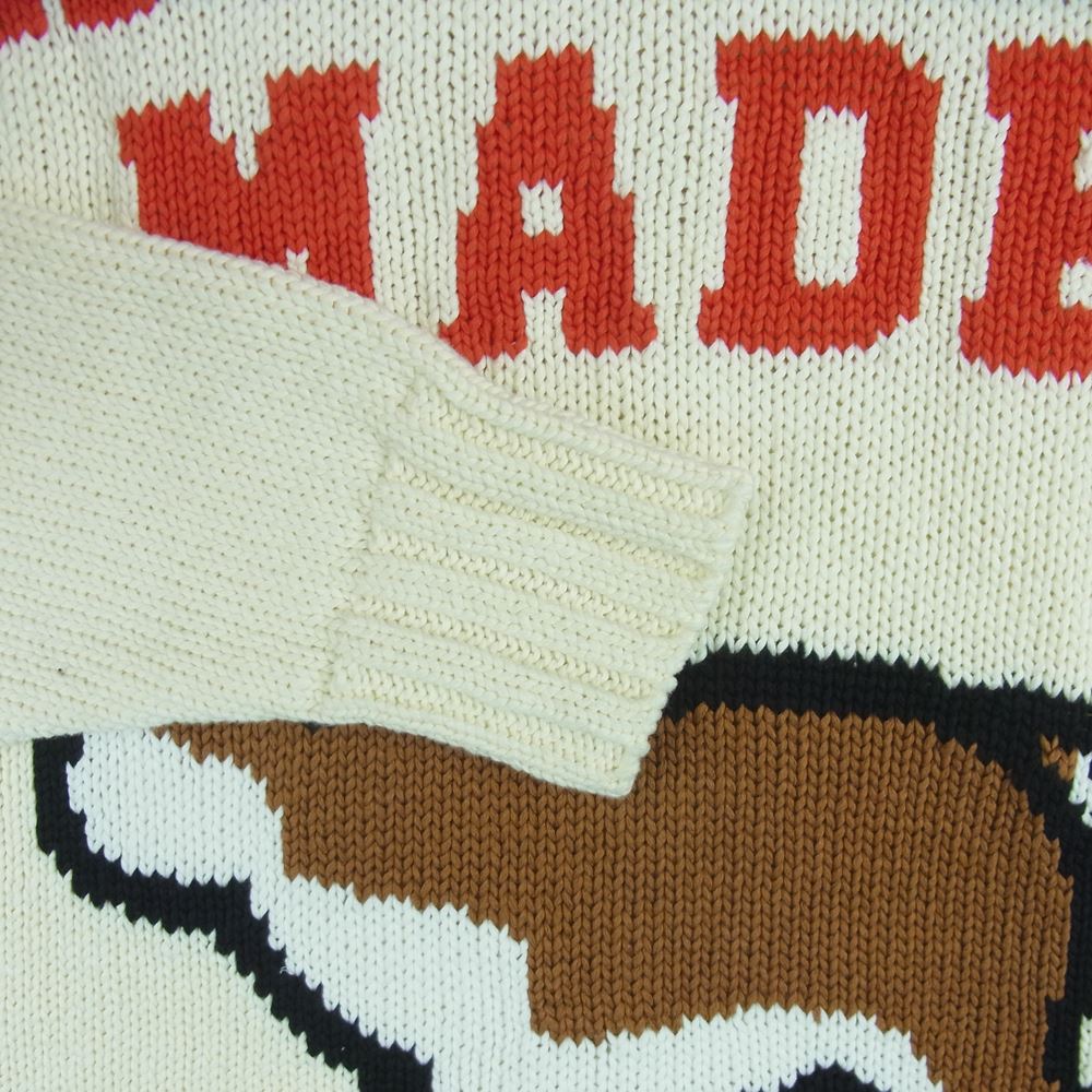 HUMAN MADE ヒューマンメイド 22SS COTTON KNIT SWEATSHIRT ニット セーター クリーム系 S【極上美品】【中古】