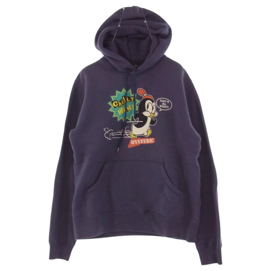 HYSTERIC GLAMOUR ヒステリックグラマー 0253CF09 CW/CHILLY NKS pt PK キャラクター プリント プルオーバー パーカー パープル系 M【中古】