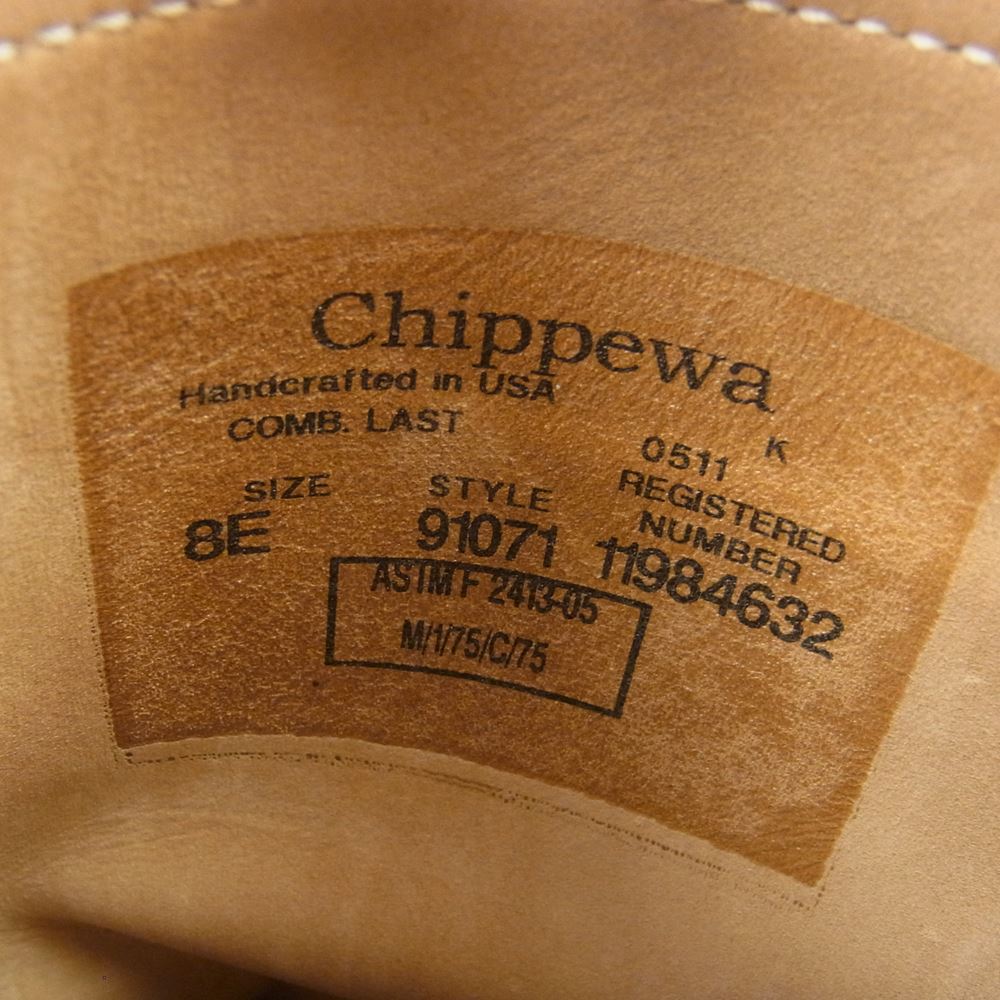 Chippewa チペワ 91071 ENGINEER BOOTS SAND SUEDE サンド スエード エンジニア ブーツ ベージュ系 8E【中古】
