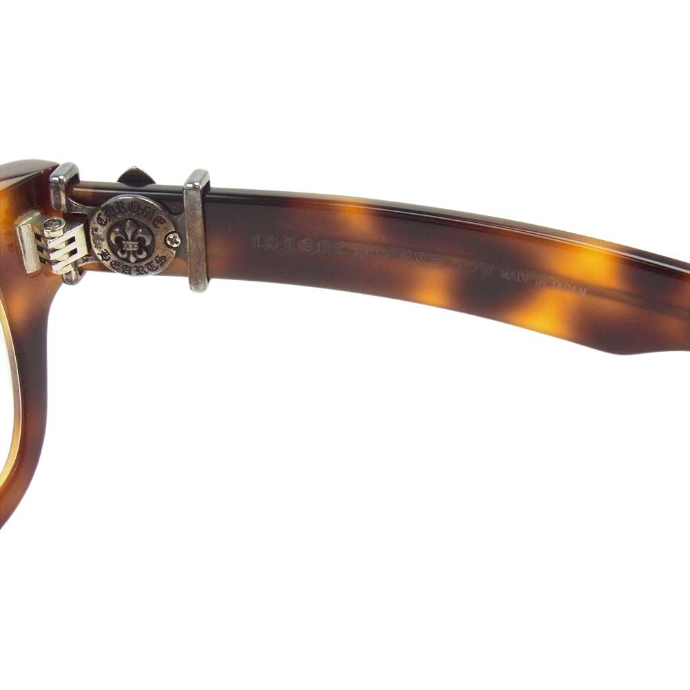 CHROME HEARTS クロムハーツ（原本無） 52□20-148  購入店スタンプ付冊子付 BANGADANG II-A サイドBSフレア セルフレーム 眼鏡 ※度入り ダークブラウン系 ブラウン系【中古】