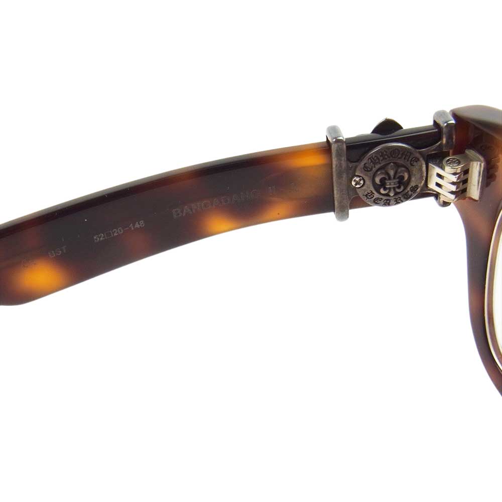 CHROME HEARTS クロムハーツ（原本無） 52□20-148  購入店スタンプ付冊子付 BANGADANG II-A サイドBSフレア セルフレーム 眼鏡 ※度入り ダークブラウン系 ブラウン系【中古】
