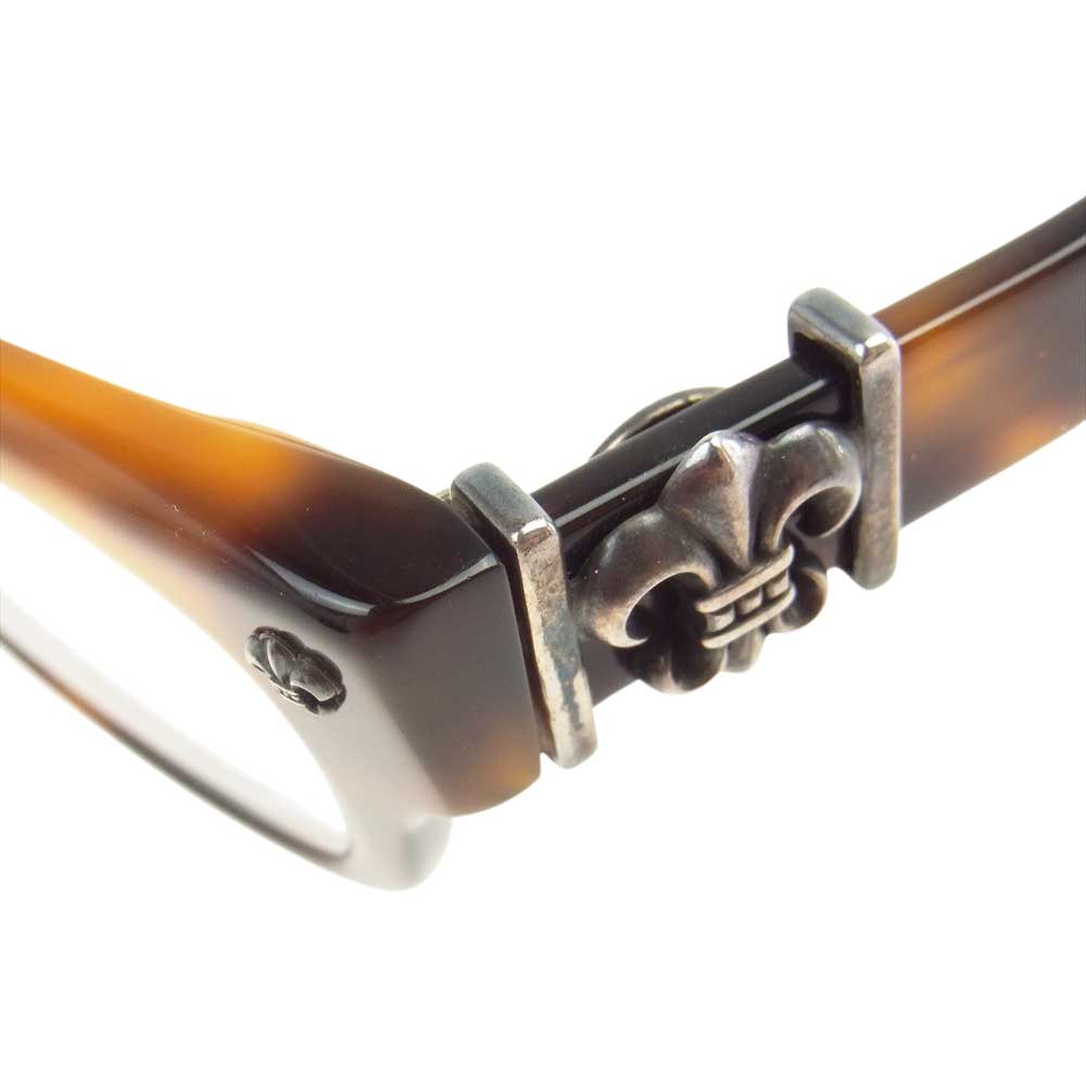 CHROME HEARTS クロムハーツ（原本無） 52□20-148  購入店スタンプ付冊子付 BANGADANG II-A サイドBSフレア セルフレーム 眼鏡 ※度入り ダークブラウン系 ブラウン系【中古】