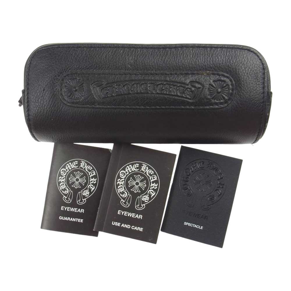 CHROME HEARTS クロムハーツ（原本無） 52□20-148  購入店スタンプ付冊子付 BANGADANG II-A サイドBSフレア セルフレーム 眼鏡 ※度入り ダークブラウン系 ブラウン系【中古】