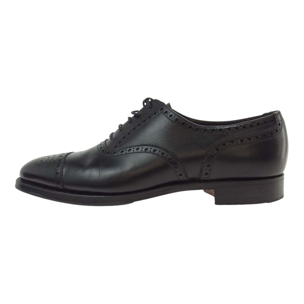 CROCKETT&JONES クロケットアンドジョーンズ COVENTRY コベントリー BLACK CALF カーフレザー 341LAST セミブローグ シューズ ブラック系 7.5【中古】