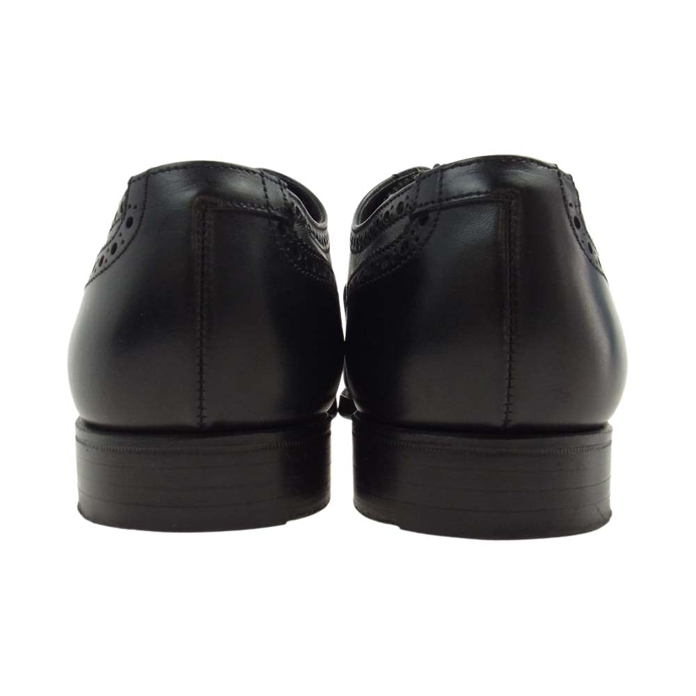 CROCKETT&JONES クロケットアンドジョーンズ COVENTRY コベントリー BLACK CALF カーフレザー 341LAST セミブローグ シューズ ブラック系 7.5【中古】