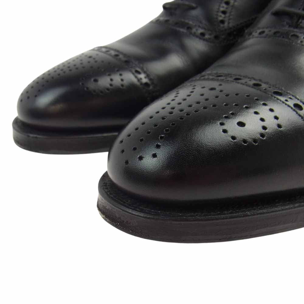 CROCKETT&JONES クロケットアンドジョーンズ COVENTRY コベントリー BLACK CALF カーフレザー 341LAST セミブローグ シューズ ブラック系 7.5【中古】
