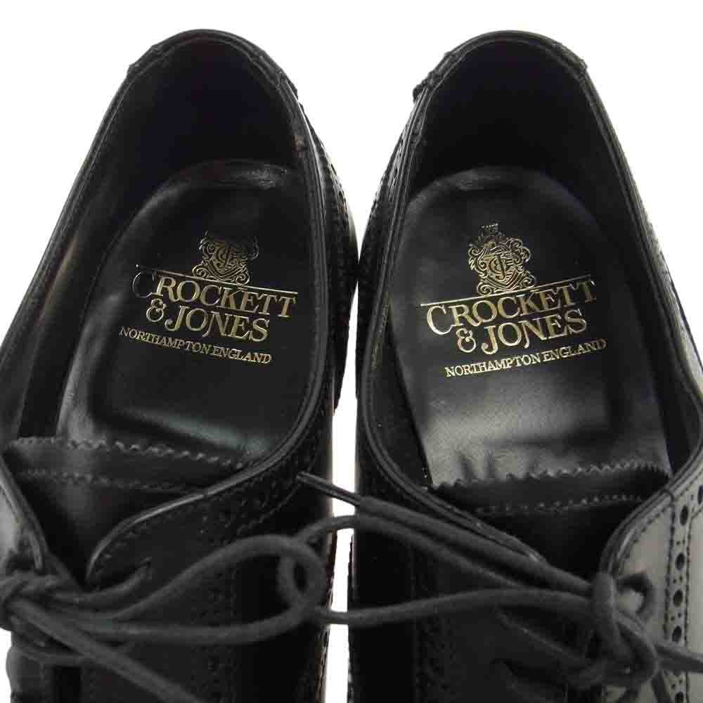 CROCKETT&JONES クロケットアンドジョーンズ COVENTRY コベントリー BLACK CALF カーフレザー 341LAST セミブローグ シューズ ブラック系 7.5【中古】