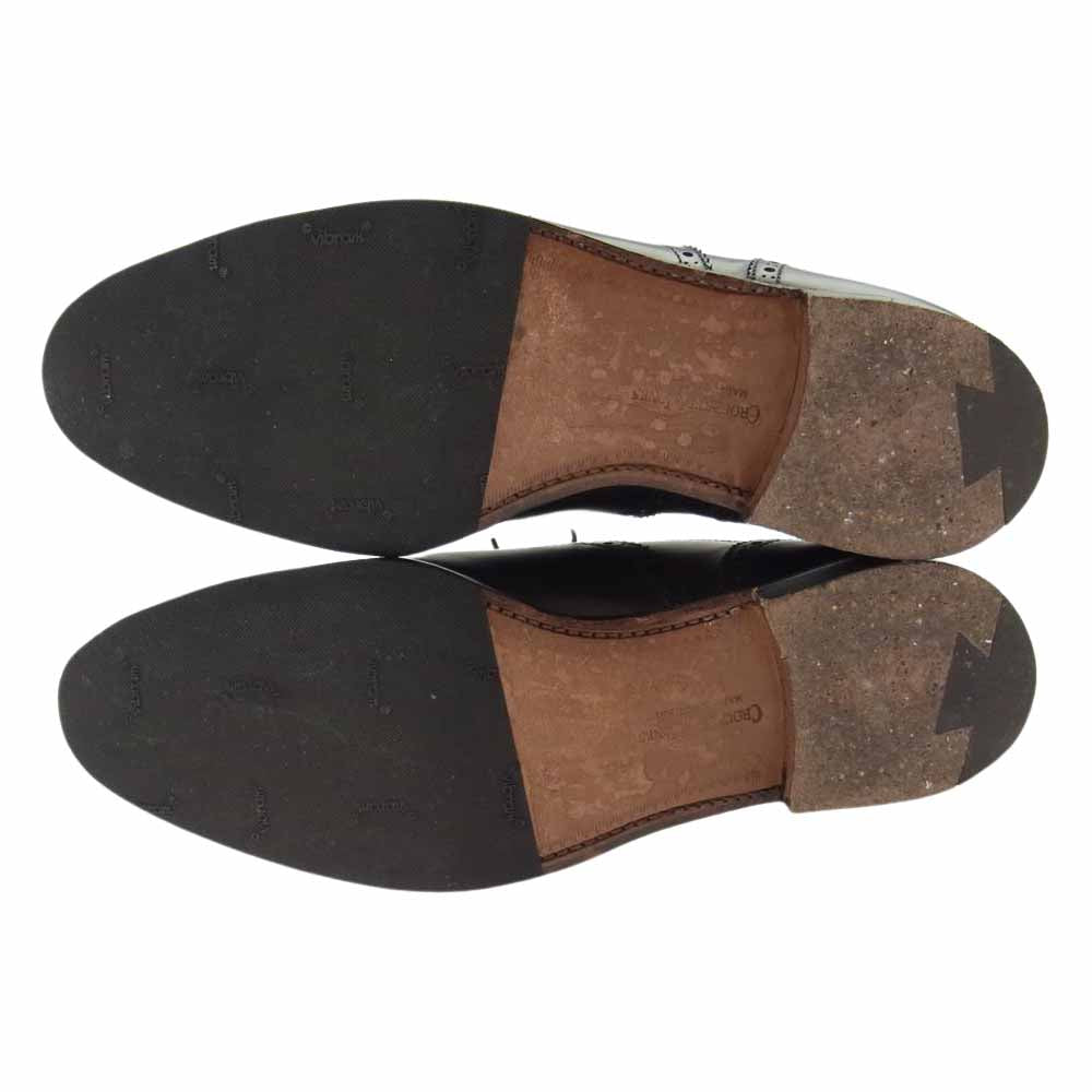 CROCKETT&JONES クロケットアンドジョーンズ COVENTRY コベントリー BLACK CALF カーフレザー 341LAST セミブローグ シューズ ブラック系 7.5【中古】