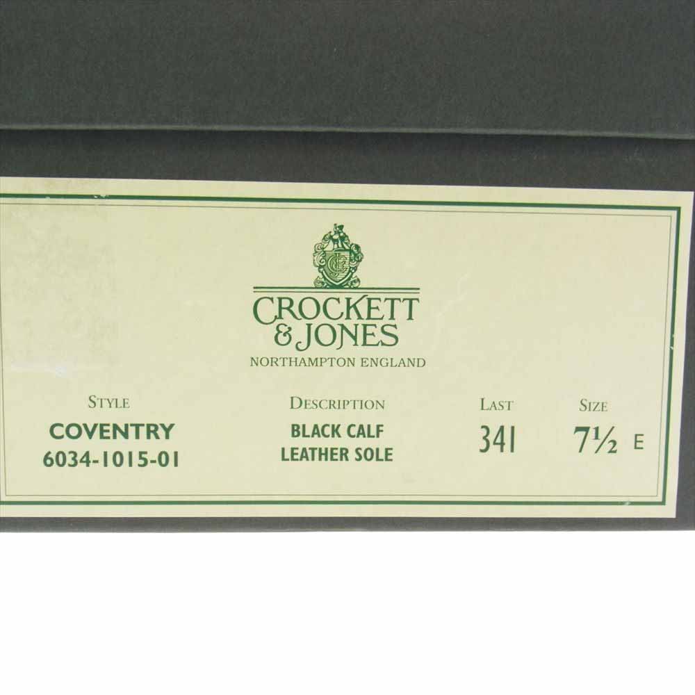 CROCKETT&JONES クロケットアンドジョーンズ COVENTRY コベントリー BLACK CALF カーフレザー 341LAST セミブローグ シューズ ブラック系 7.5【中古】