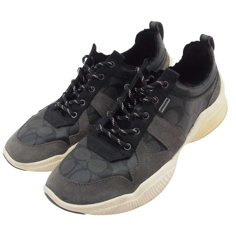 COACH コーチ G4940 シグネチャー ローカット スニーカー グレー系 43【中古】
