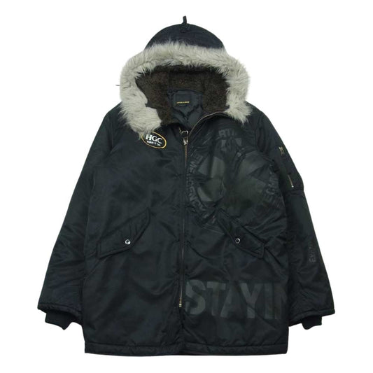 HYSTERIC GLAMOUR ヒステリックグラマー 02203AC05 HYSTERIC CIRCLE ヒステリック サークル プリマロフト N-3B フライト ジャケット ブラック系 M【中古】