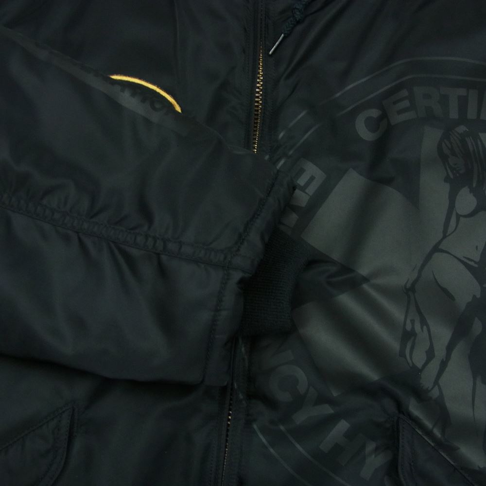 HYSTERIC GLAMOUR ヒステリックグラマー 02203AC05 HYSTERIC CIRCLE ヒステリック サークル プリマロフト N-3B フライト ジャケット ブラック系 M【中古】