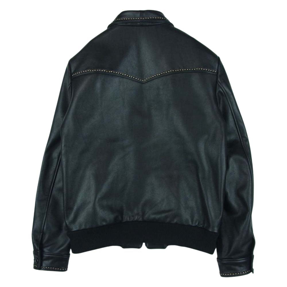 HYSTERIC GLAMOUR ヒステリックグラマー 02213LB01 カウレザー スタッズ ブルゾン レザー ジャケット ブラック系 M【美品】【中古】