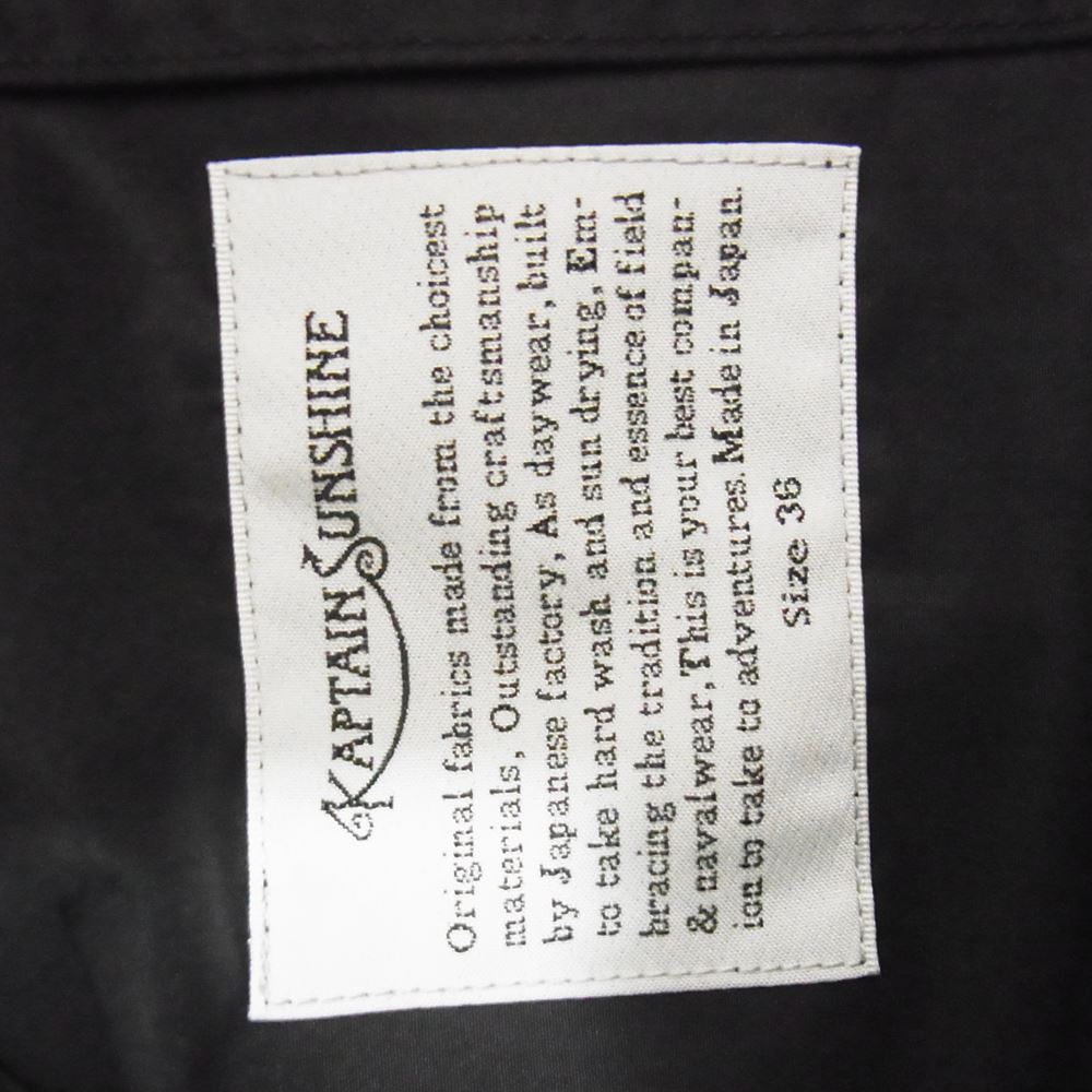 キャプテンサンシャイン 22SS KS22SJK01 Portage Jacket ポーテージジャケット ジャケット ブルゾン ブラック系 36【中古】