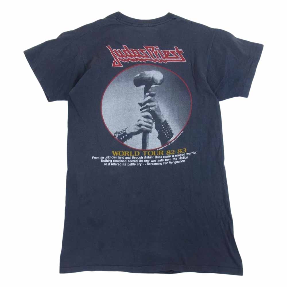 80s SCREEN STARS JudasPriest SCREAMING FOR VENGEANCE TOUR '83 ビンテージ ジューダスプリースト  バンド Tシャツ バンT 袖裾 シングルステッチ ネイビー系 M【中古】