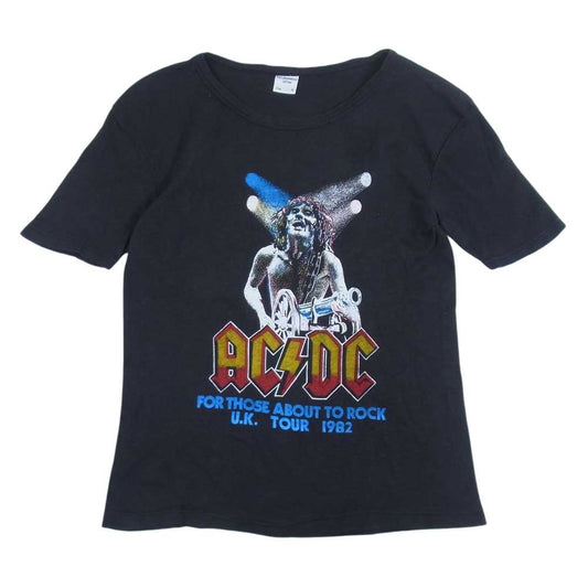 80s AC/DC 1982 EUROPE TOUR FOR THOSE ABOUT TO ROCK ACDC トルコ製 バンド Tシャツ バンT ブラック系 M【中古】
