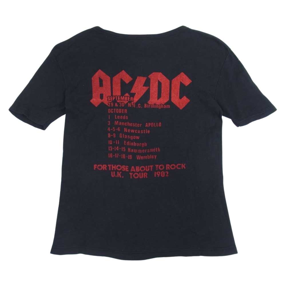 80s AC/DC 1982 EUROPE TOUR FOR THOSE ABOUT TO ROCK ACDC トルコ製 バンド Tシャツ バンT ブラック系 M【中古】
