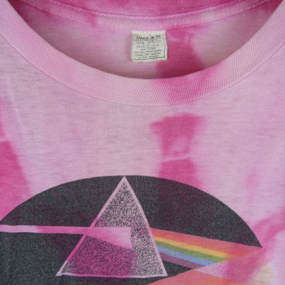 70s PINK FLOYD The Dark Side Of The Moon ビンテージ ピンクフロイド バンド Tシャツ 半袖 バンT USA製 ピンク系 S 34 - 36【中古】